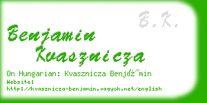 benjamin kvasznicza business card